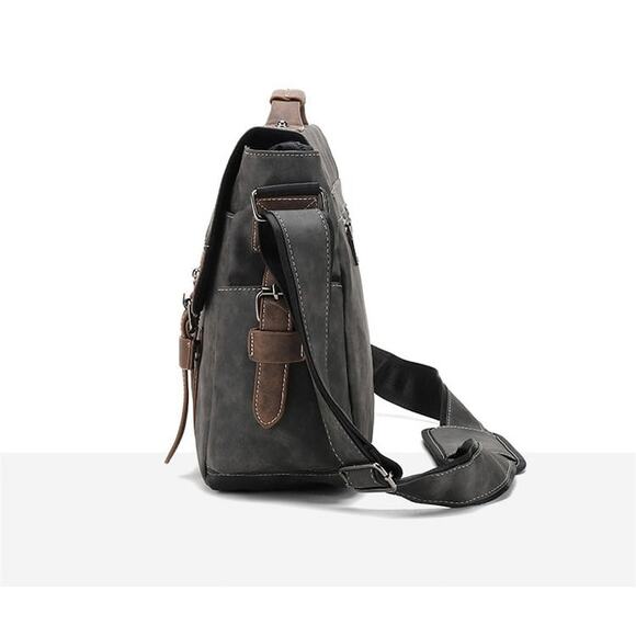 Men's Vintage Designer Briefcase PU Leather Tote Business Office Messenger Bag - Picture 2 of 6